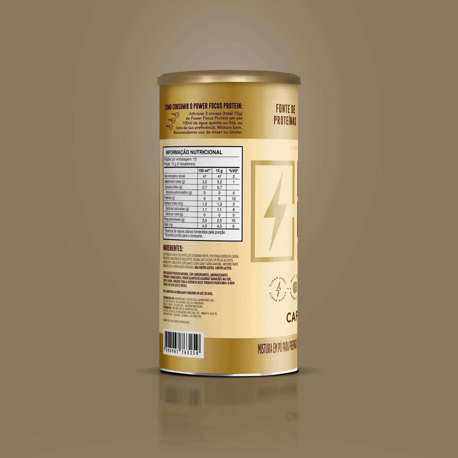 Power Focus Protein Cappuccino 225g - Image 3