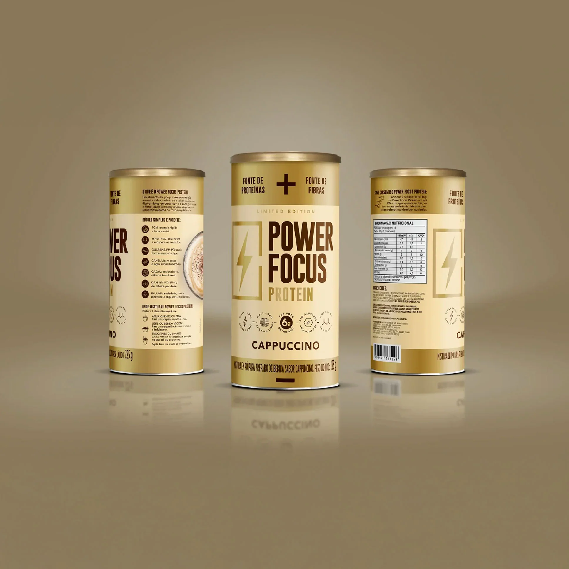 Power Focus Protein Cappuccino 225g - Image 4