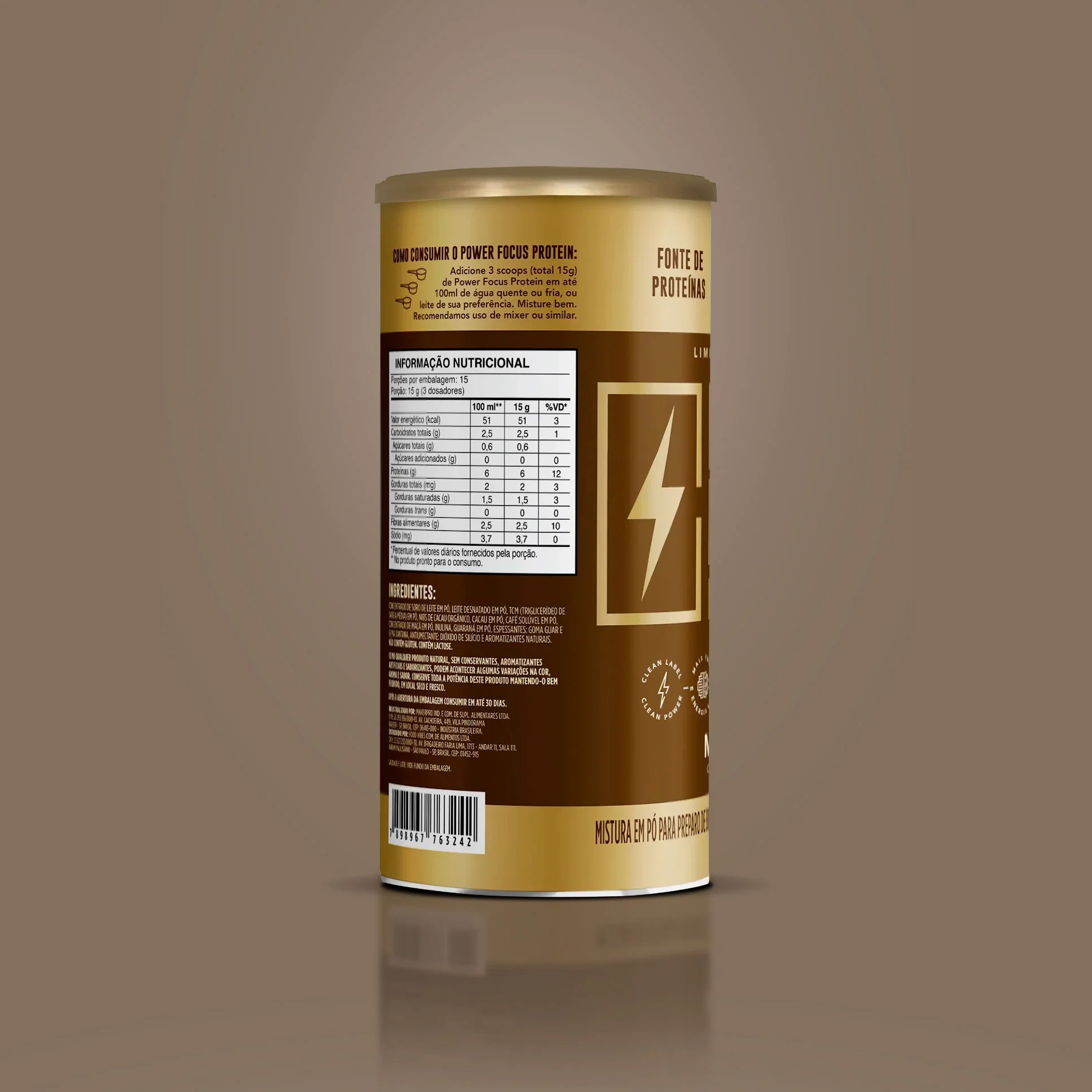 Power Focus Protein Mocha 225g - Image 3